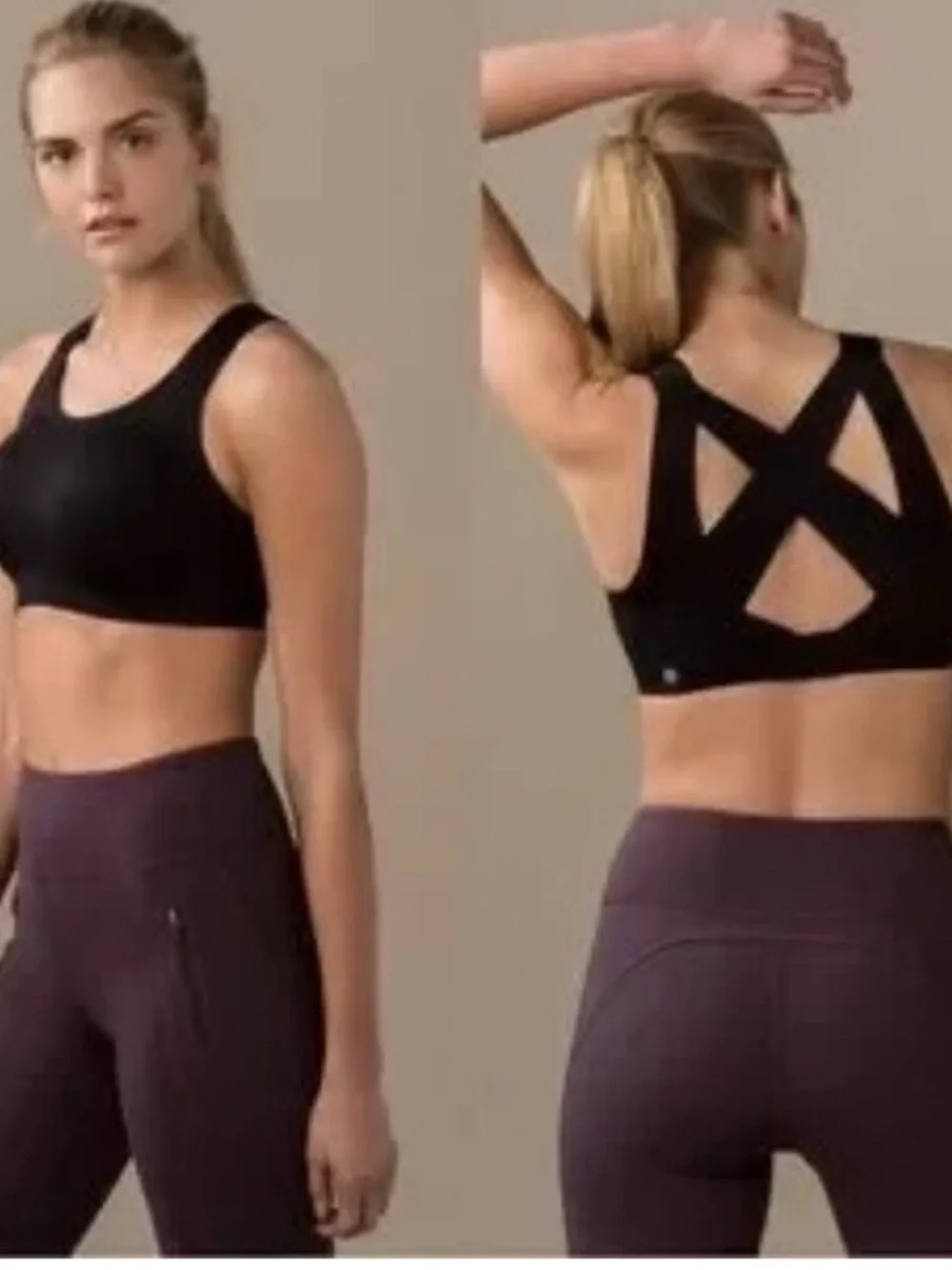 Lululemon Black Elite Weave-Back Sports Bra Size 34E